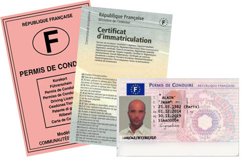 Traduction grec-français d'un permis de conduire ou d'une carte grise