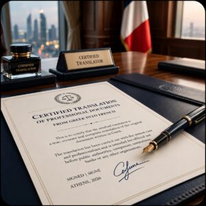 Certified translations greek-french for administrative documents
